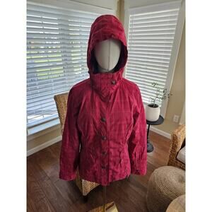 Nils Ski Snowboard Hooded Jacket Women's Size 8 Insulated Red EUC